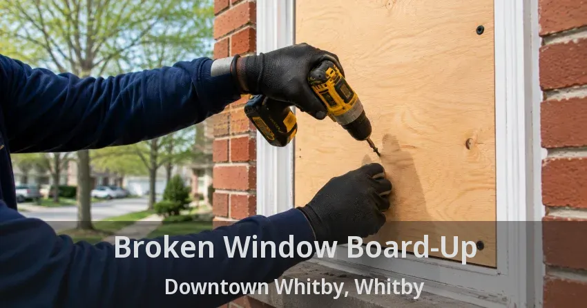 Broken Window Board-Up Downtown Whitby, Whitby - ON