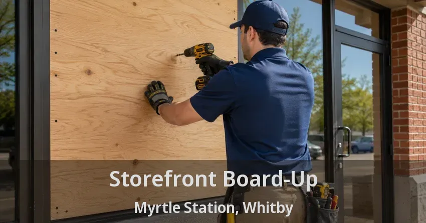 Storefront Board-Up Myrtle Station, Whitby - ON