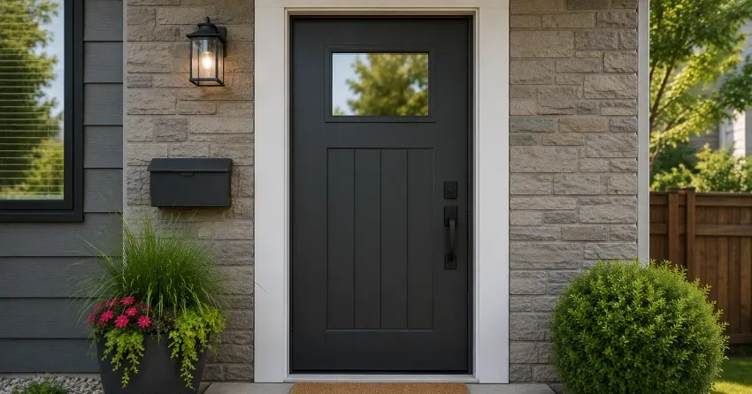 emergency door replacement Brooklin, Whitby installation in progress