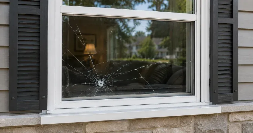 technician measuring window opening for emergency glass replacement Lynde Creek, Whitby