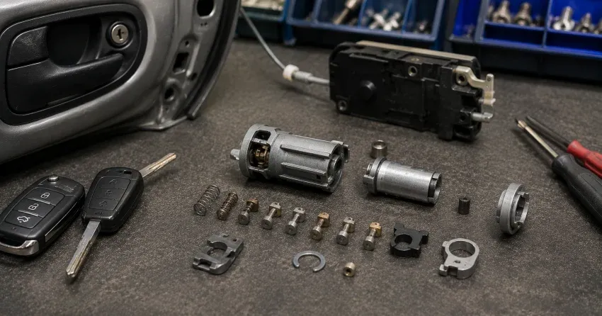 technician testing a car key fob during Car Lock Repair Whitby