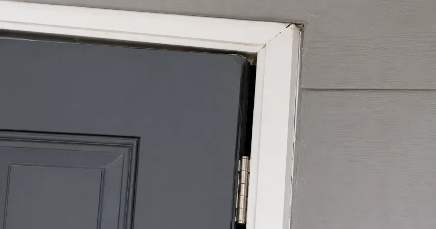 technician tightening a loose door hinge in Myrtle, Whitby